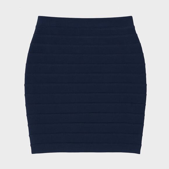 Express Dark Indigo Blue High-Waist Bandage Bodycon Pencil Skirt - Size 6 - NWT - Picture 3 of 14